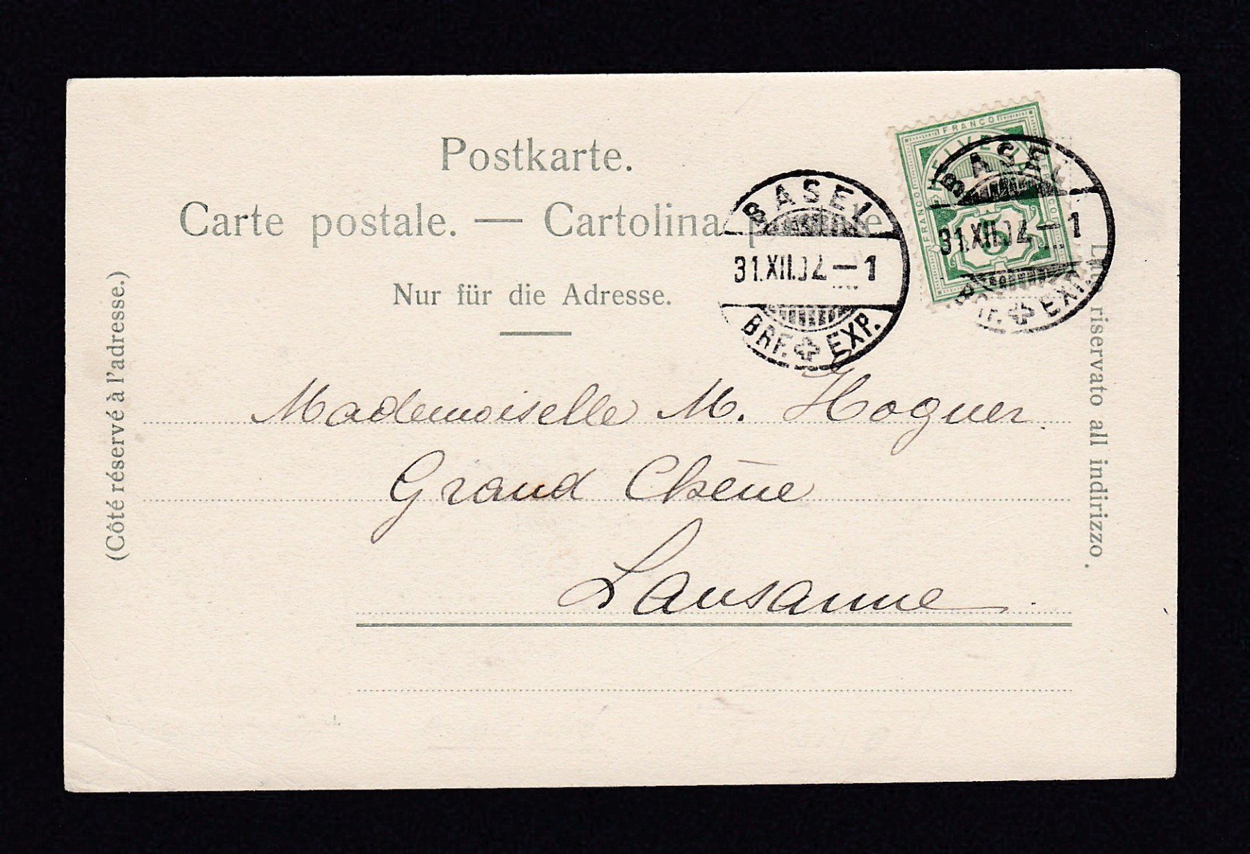 Cartes postales: BASEL - Kohlenberg, 1902, Tram – D'occasion à Reiden par cinfis 1