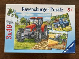 Ravensburger Puzzle 3x49 Teile, Maschinen, vollständig