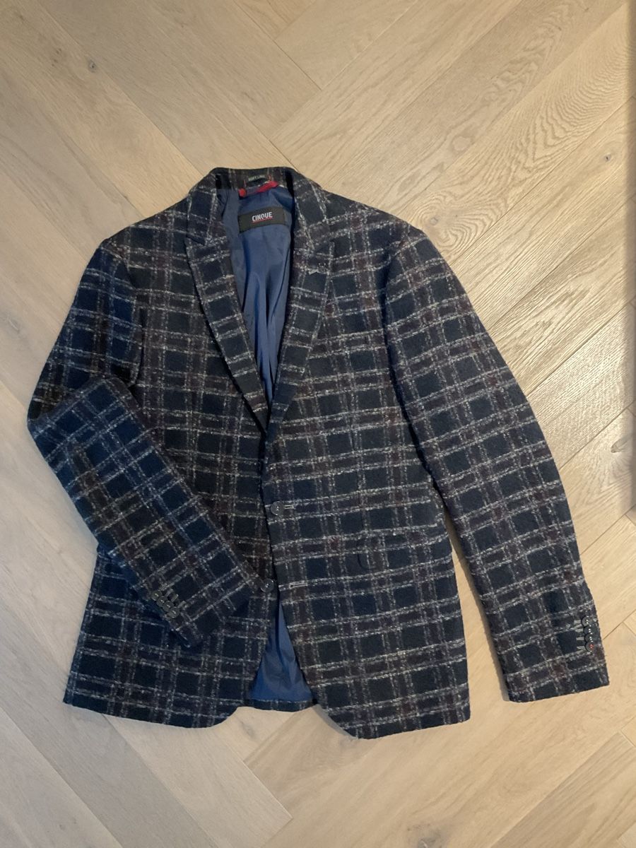 Cinque Giacche: Cinque Wool Blend Blazer - Navy Check - Grösse 48 – Usato da Meilen venduto da LenaLakis