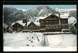 Relief-AK Adelboden, Hotel Adler und Kur