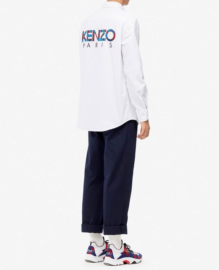 Camicie: Kenzo Back Logo Button Down Long Sleeve Shirt White – Usato da Münchenstein venduto da B771 1