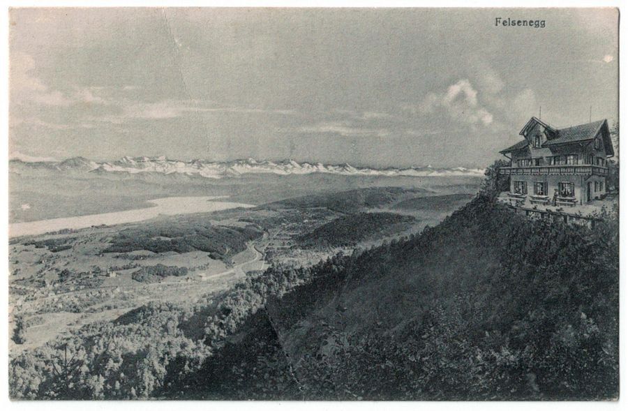 Cartoline postali: Felsenegg mit Zürichsee, datiert 1908 – Usato da Frauenfeld venduto da POML