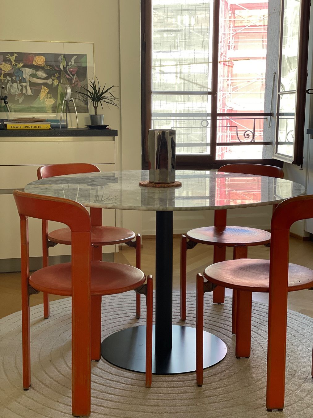 Tavoli: Table ronde avec plateau en véritable marbre – Usato da Genève venduto da Chr_rtb9 1