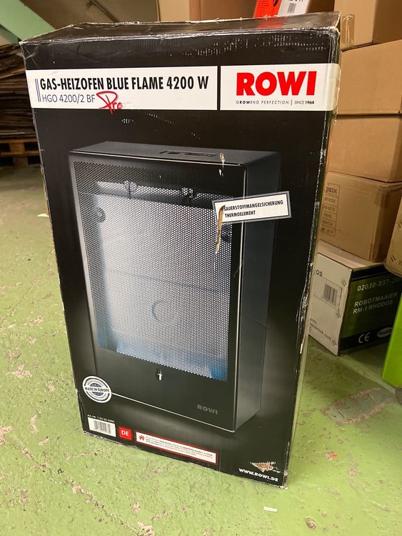 ROWI Gas Katalyt-Heizofen HGO 2900/1 K – 2900 W, Kaminfrei, Mit Rollen, Für Terrasse, Wintergarten, Werkstatt