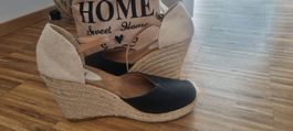 Stylische Espadrilles in Schwarz Gr. 39