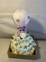 Windeltorte Ballon mit Teddybär, Neu, Handgemacht!