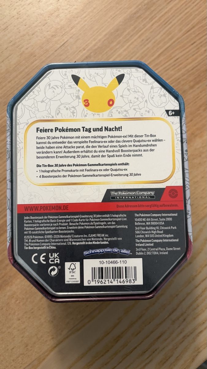 Pokémon Carte collezionabili: Pokemon Tin 30 Years DE – Nuovo e nell'imballaggio originale da Riehen venduto da nic_v5wc 1