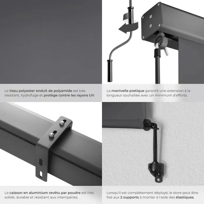 Tende da sole: Store vertical extérieur gris tectake 180x250cm neuf – Nuovo e nell'imballaggio originale da Collombey venduto da lon_m7qd 4