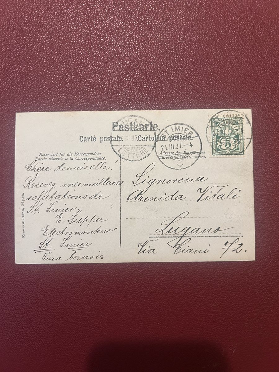 Ansichtskarten: St. Imier 1907 – Gebraucht aus Breganzona von Milesbo 1