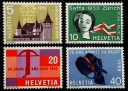 1958 : Chateau Nyon, SAFFA Zürich postfrisch    # 334-337
