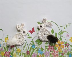 2 Stück Häschen Paar gehäkelt (Hase) 708