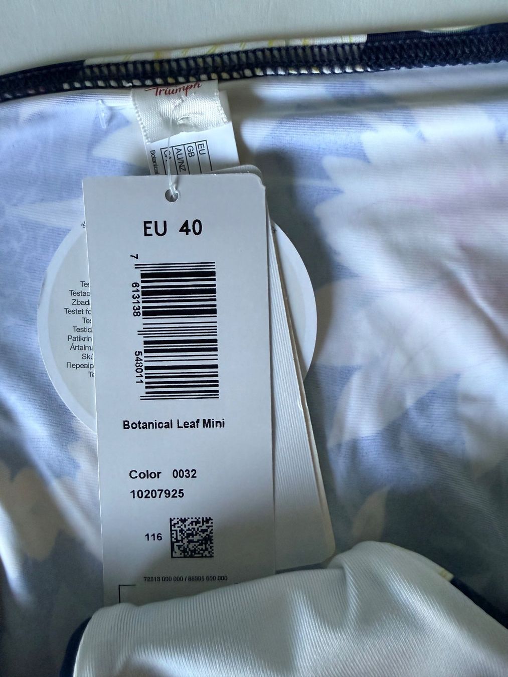 Triumph Maillots de bain & Bikinis: TRIUMPH, Bikini Mini BOTANICAL LEAF, Grösse 40, Blau/Blumen – Neuf avec emballage d'origine à Rudolfstetten par gst_g7xl 2