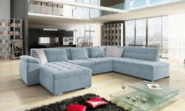 Wohnlandschaft Sofa Couch mit Bettkasten + Schlaffunktion