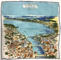 Taschentuch Zürich Saffa 1958 Messe Kreier