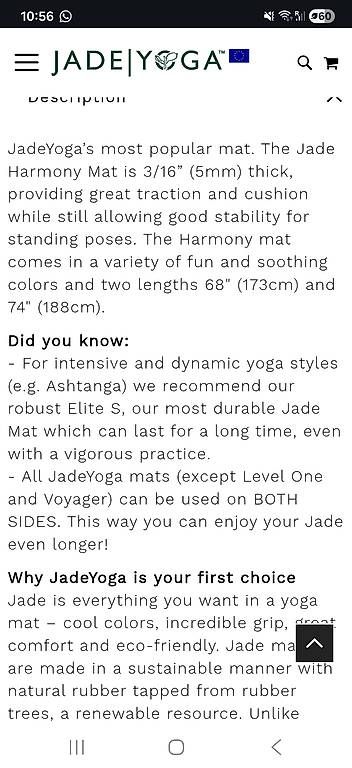 Tapis de sol: Yogamatte Harmony von Jadeyoga – D'occasion à Bern par deb_t8fl 1
