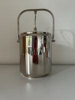 Porte glace et glaçons isotherme en métal argenté, vintage