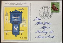 Tag der Briefmarke 1955 auf Originalkarte, SBK 15 Fr.