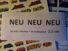 Graffiti-Motive auf Decalfolie in doppelter Ausführung