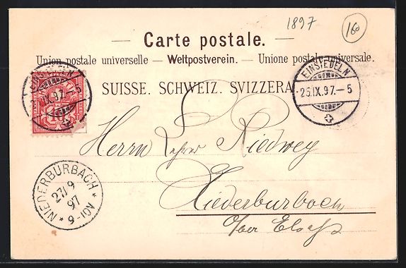Cartoline postali: Litho Einsiedeln, Kloster, Innenansicht – Usato da Berlin venduto da bartko-reher 1