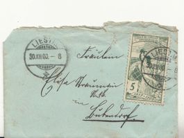 SBK 77C auf Briefchen mit ST Liestal