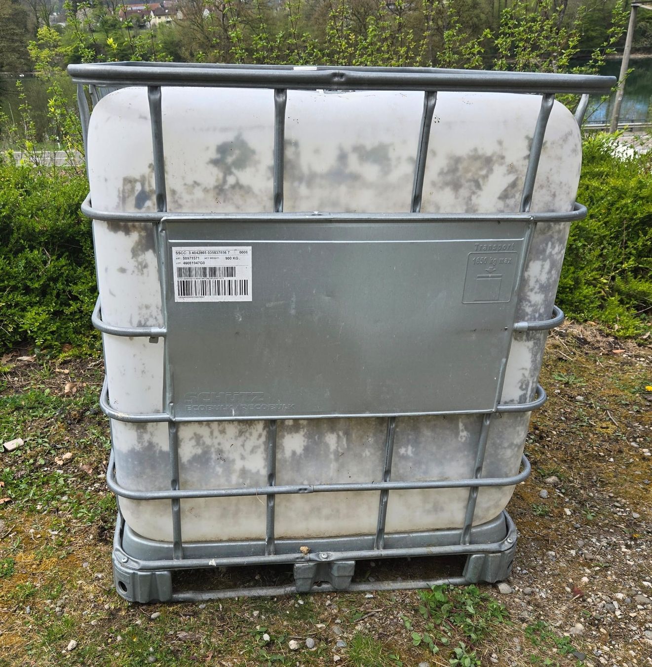 Abbeveratoi e trogoli: 1000L Wassertank IBC Container Garten Regenwasser sammeln – Usato da Rheinsulz venduto da Dred 1