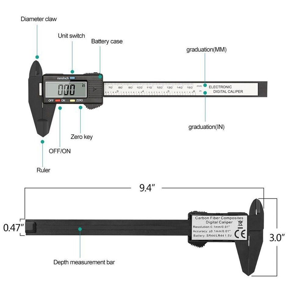 Misurare: Digitaler Messschieber 15cm Schieblehre Messlehre LCD – Nuovo (secondo la descrizione) da Kirchdorf AG venduto da Apost008 1