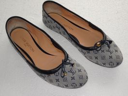 ORIG LOUIS VUITTON BALLERINAS GREY-BLUE MONOGRAM SIZE40 used