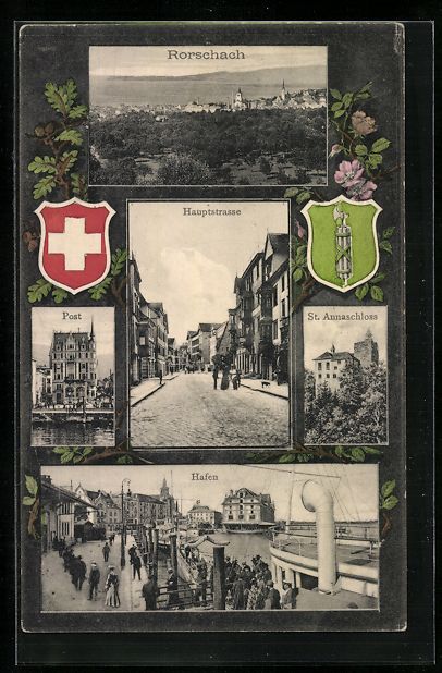 Ansichtskarten: Rorschach, Hauptstrasse, Post und St. An – Gebraucht aus Berlin von bartko-reher