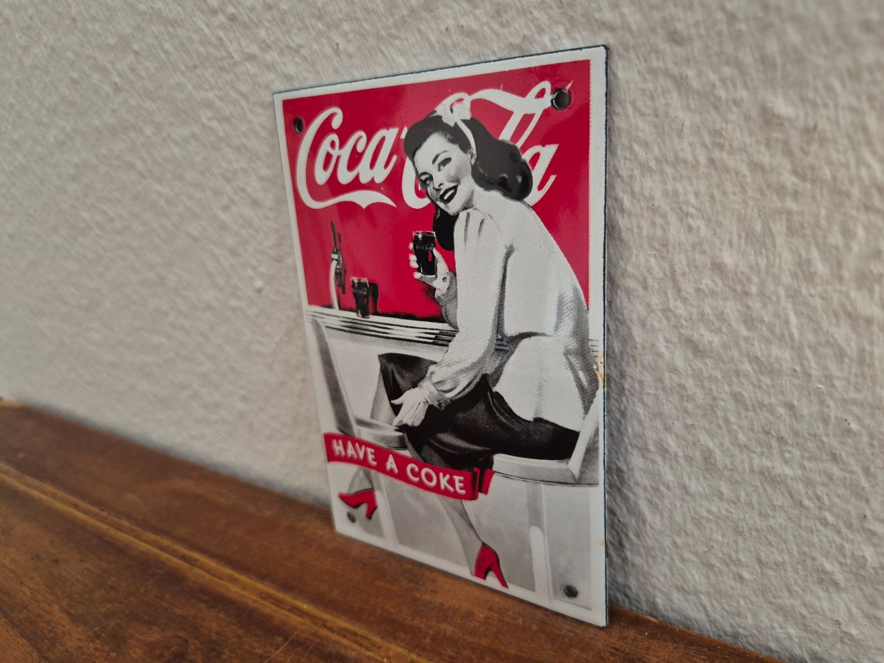 Coca-Cola Schilder: Emailschild Coca Cola Bar Salon Restaurant Emaille Schild – Neu (gemäss Beschreibung) aus Schaffhausen von pfanis09 3