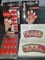 Rote Nagel-Sets, red Naildesign, Kunstnägel in rot, french