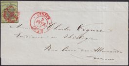 1848, Nr.6 (GROSSER ADLER) auf Luxus-Faltbrief, 5'000.-+ Att