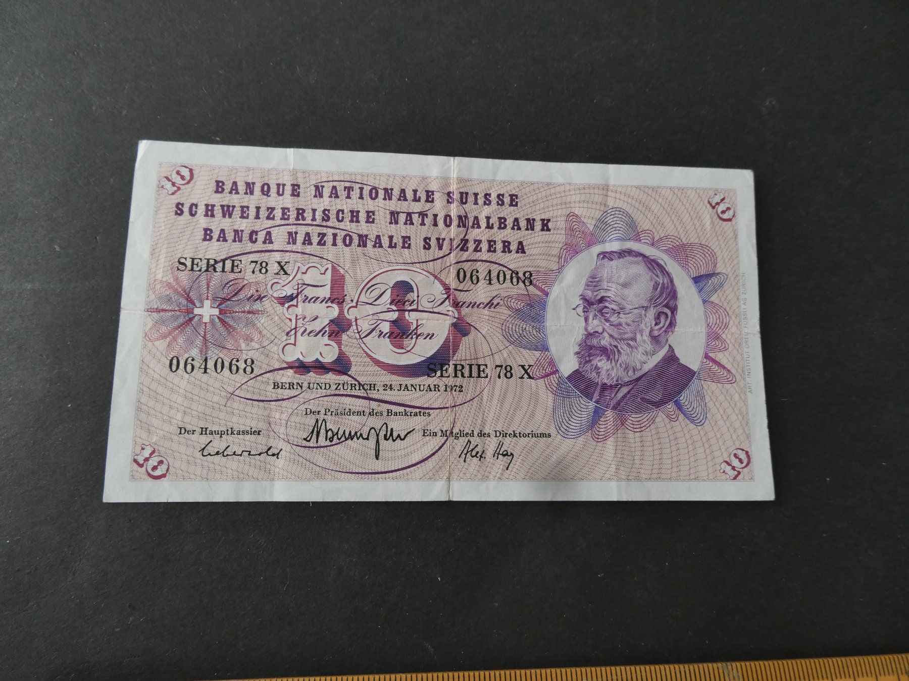 Banconote: Schweiz 1972, 10 Franken – Usato da Hinterforst venduto da Rohusri