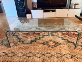 Glastisch Couchtisch hochwertig – Ganzglas – 129 × 70 cm