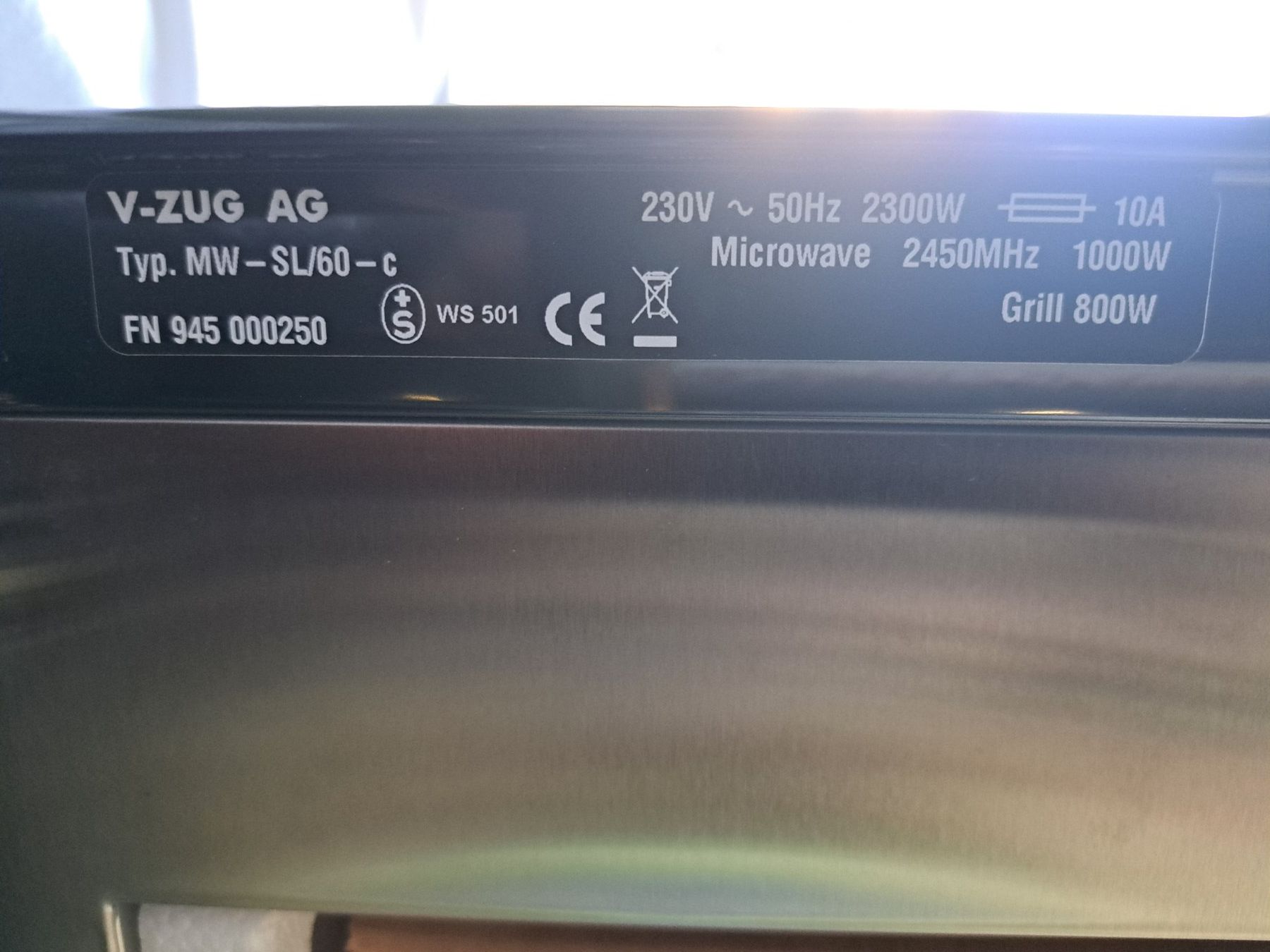 Küchengeräte: Mikrowelle SL/60 V-Zug – Neu (gemäss Beschreibung) aus Tegerfelden von Spick67 6
