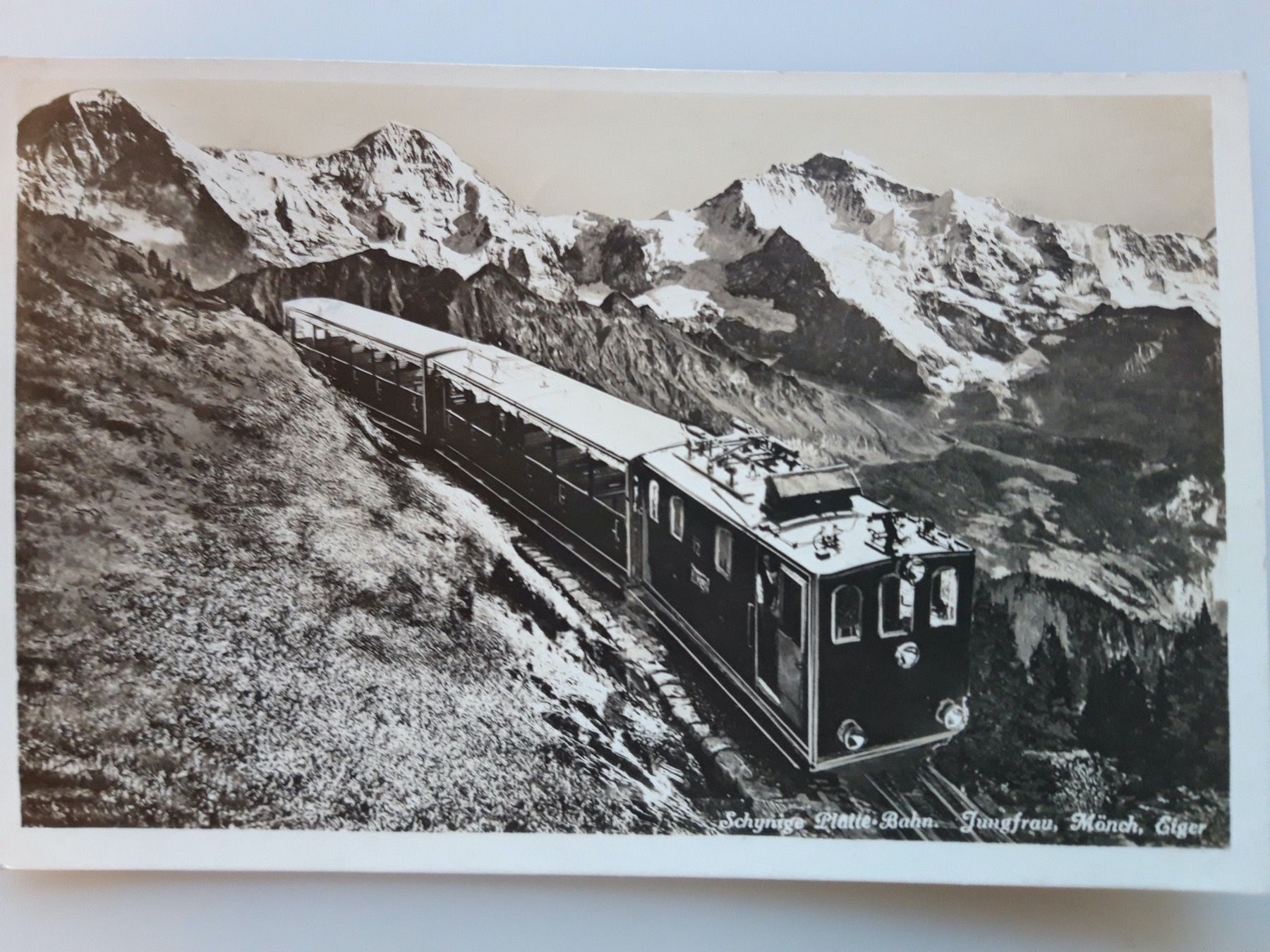 Cartoline postali: Schynige Platte Bahn Jungfrau, Mönch, Eiger – Usato da Sargans venduto da nicsam1815