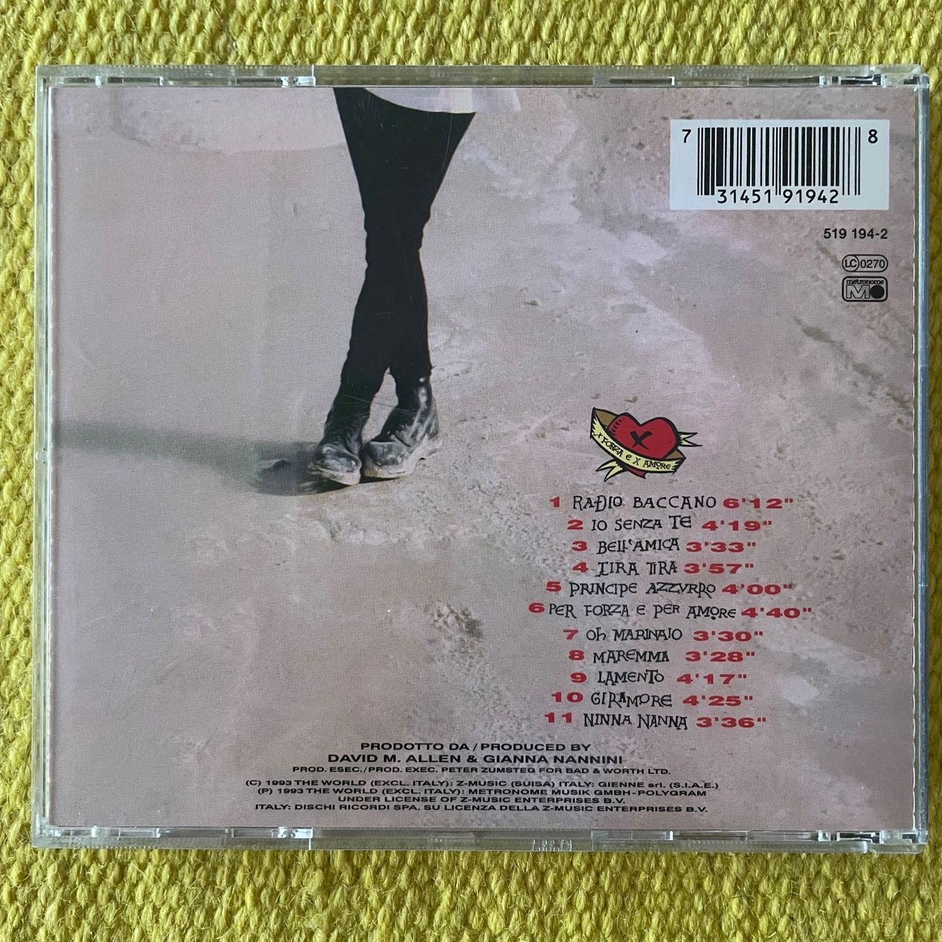 CD: GIANNA NANNINI-X FORZA E X AMORE – Usato da Rorschacherberg venduto da CD-Roli 1