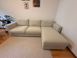 VIMLE Ikea Schlafsofa mit Récamiere hellbeige