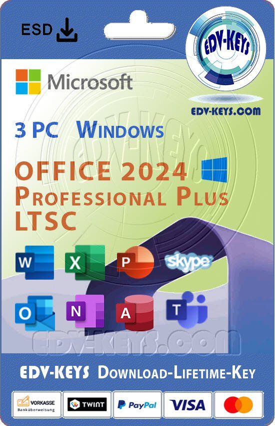Microsoft Software: Microsoft Office 2024 Professional Plus 3 PC Lifetime – Gebraucht aus Langenthal von Reda