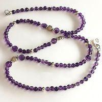 Zarte Amethyst Halskette Unikat - oder  Wickelarmband Silber