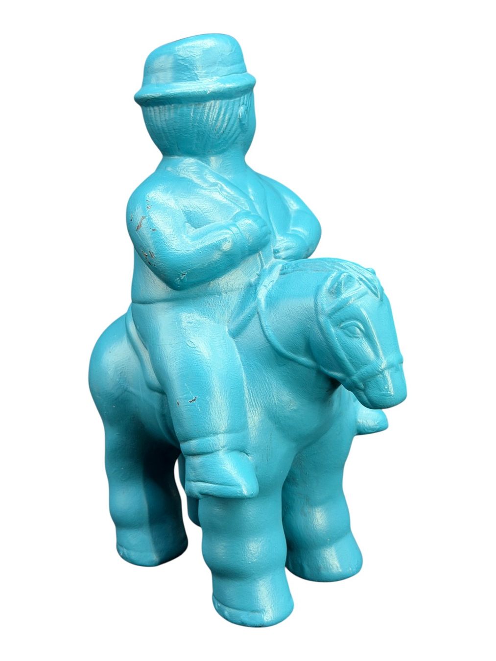 Sculture & Statue: Sculpture de chevalier en grès noir émaillé turquoise – Usato da Morges venduto da objetsdepoque 7