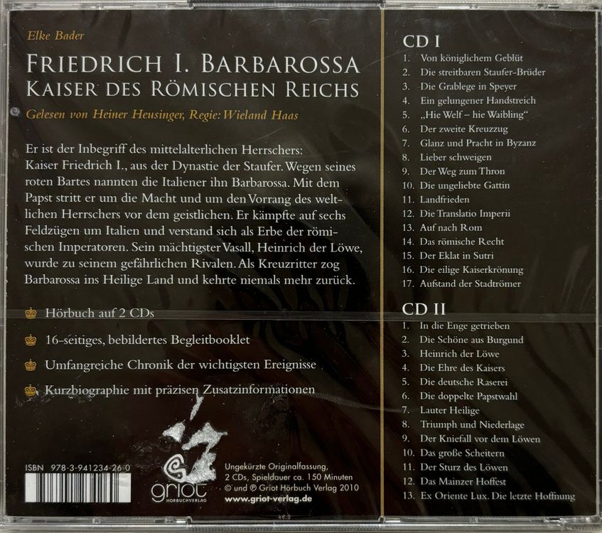 Friedrich I. Barbarossa - Kaiser des römischen Reichs (CD) | Kaufen auf ...