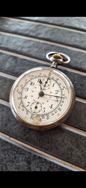 Montre à Gousset Chrono LIP - Mécanique Manuel - Cadran Blanc - Acier Inoxydable - Occasion