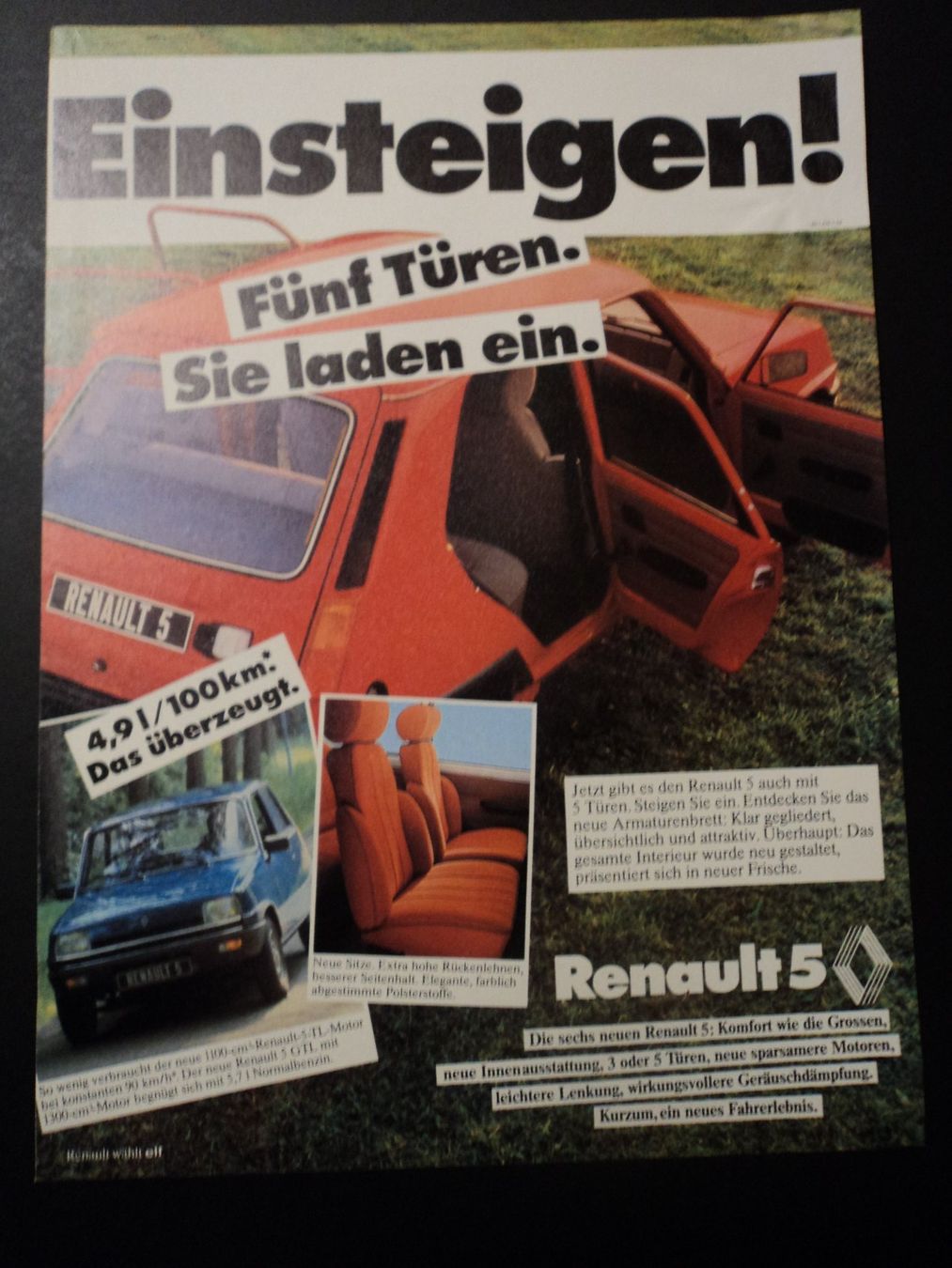 Renault Documenti: Prospekt Werbung Renault 5 1977 – Usato da Schwarzenburg venduto da modelCARama 2