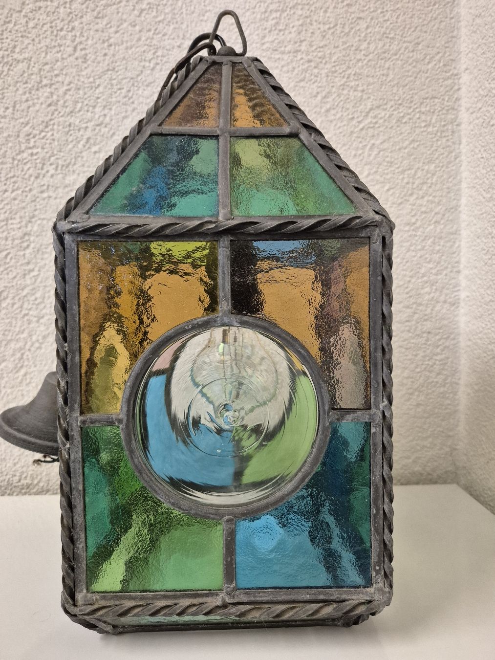 Lampadari & plafoniere: Alte Deckenlampe / Pendelleuchte /Laterne mit Bleiverglasung – Usato da Uster venduto da newwave0