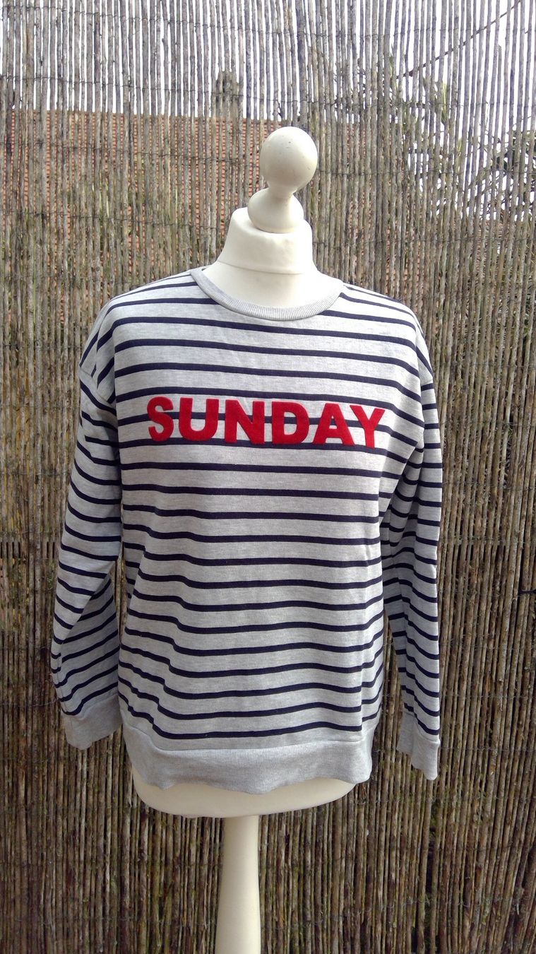 C&A Pullover & Sweatshirts: Pullover gris & marine rayé SUNDAY, taille M – Neu (gemäss Beschreibung) aus Agiez von chouchanelle 1