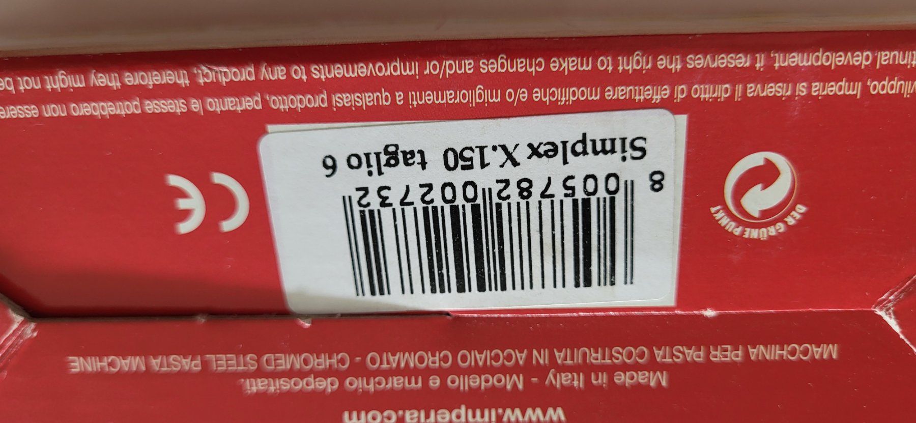 Elettrodomestici da cucina: Simplex Schneidevorrichtung Pappardelle 32 mm – Nuovo e nell'imballaggio originale da Figino venduto da mayam63 5