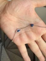 Sterlingsilber-Armband 925  blaues Herz & Nazar-Auge