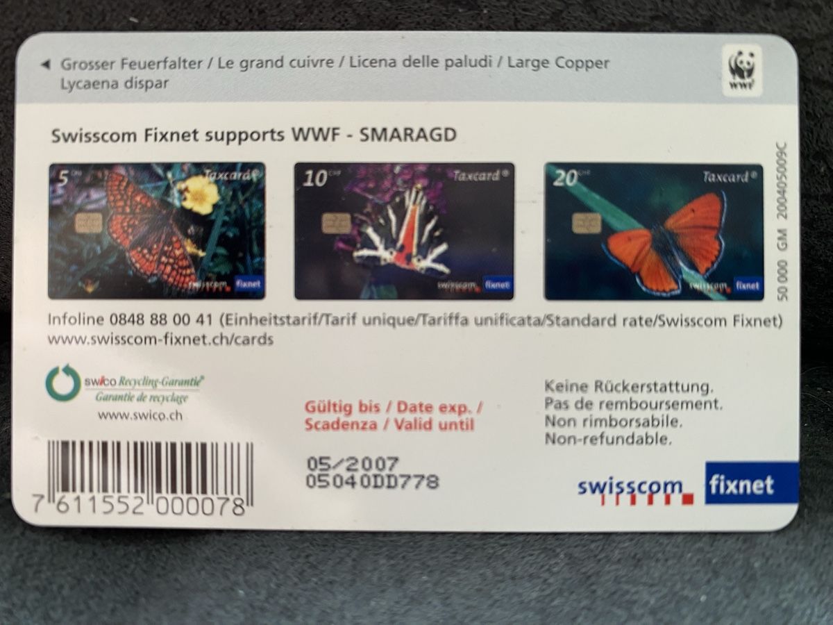 Schede telefoniche: Taxcard GM4 05/2007 – Usato da Lausanne venduto da babacard10 1