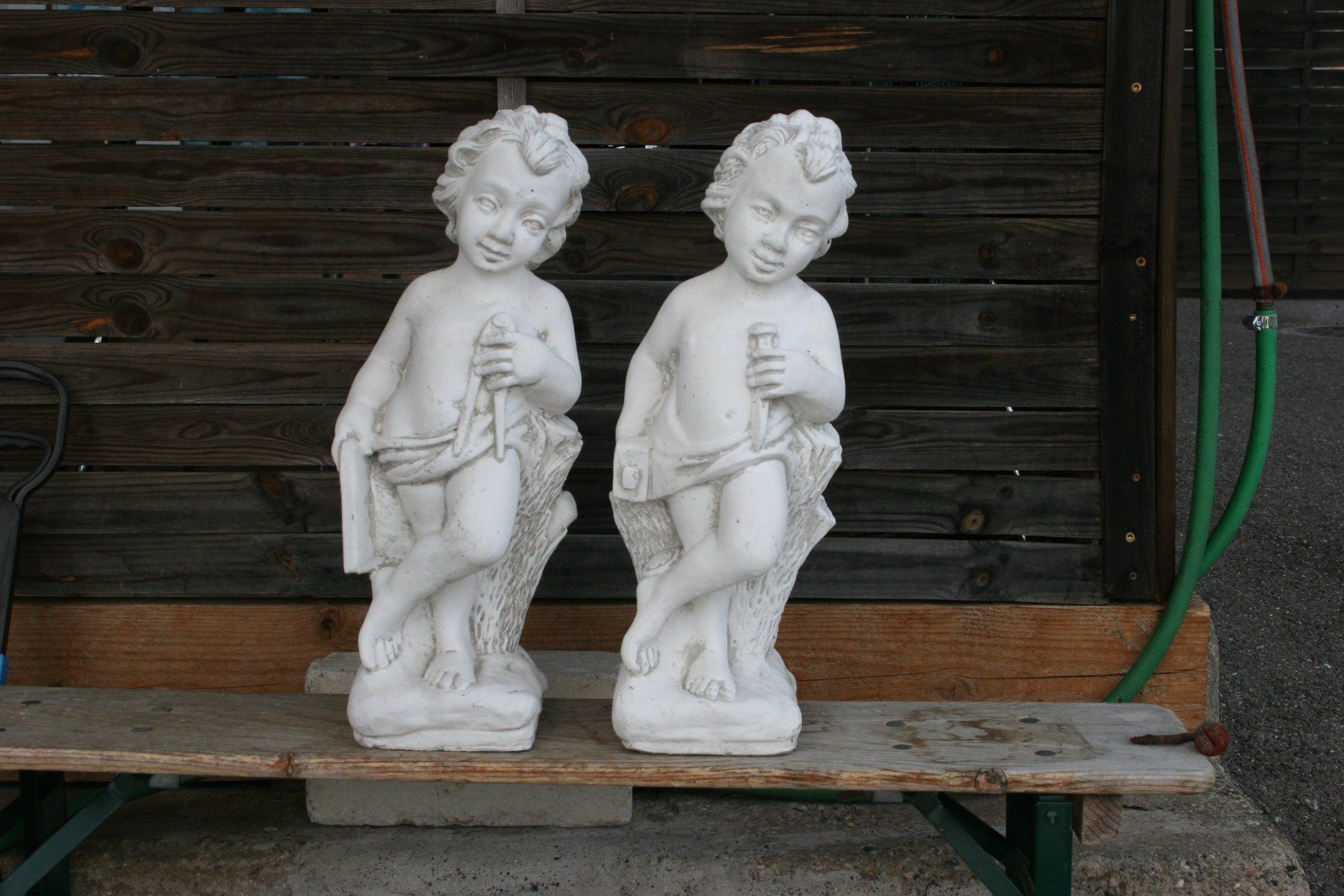 Statuette: 2 STEINFIGUREN (ENGELSTIL) – Usato da Wauwil venduto da Vintagesky 7