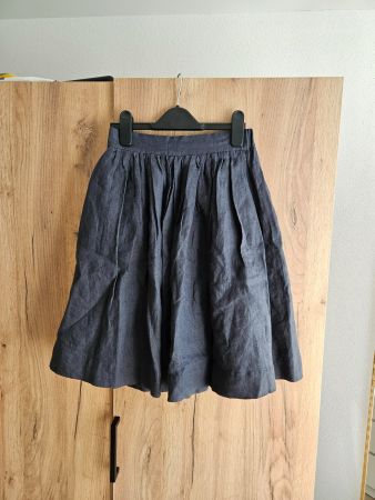 Not Perfect Linen 100% Leinen Rock in Marineblau - Gr S